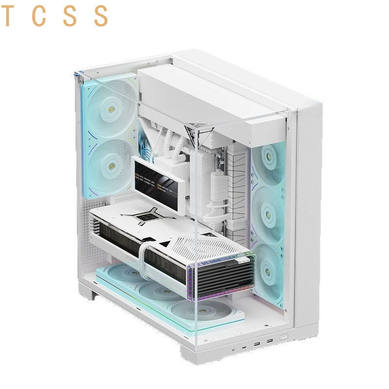 Pc Chassis - 화이트 파노라마 트리플 강화유리 PC 케이스