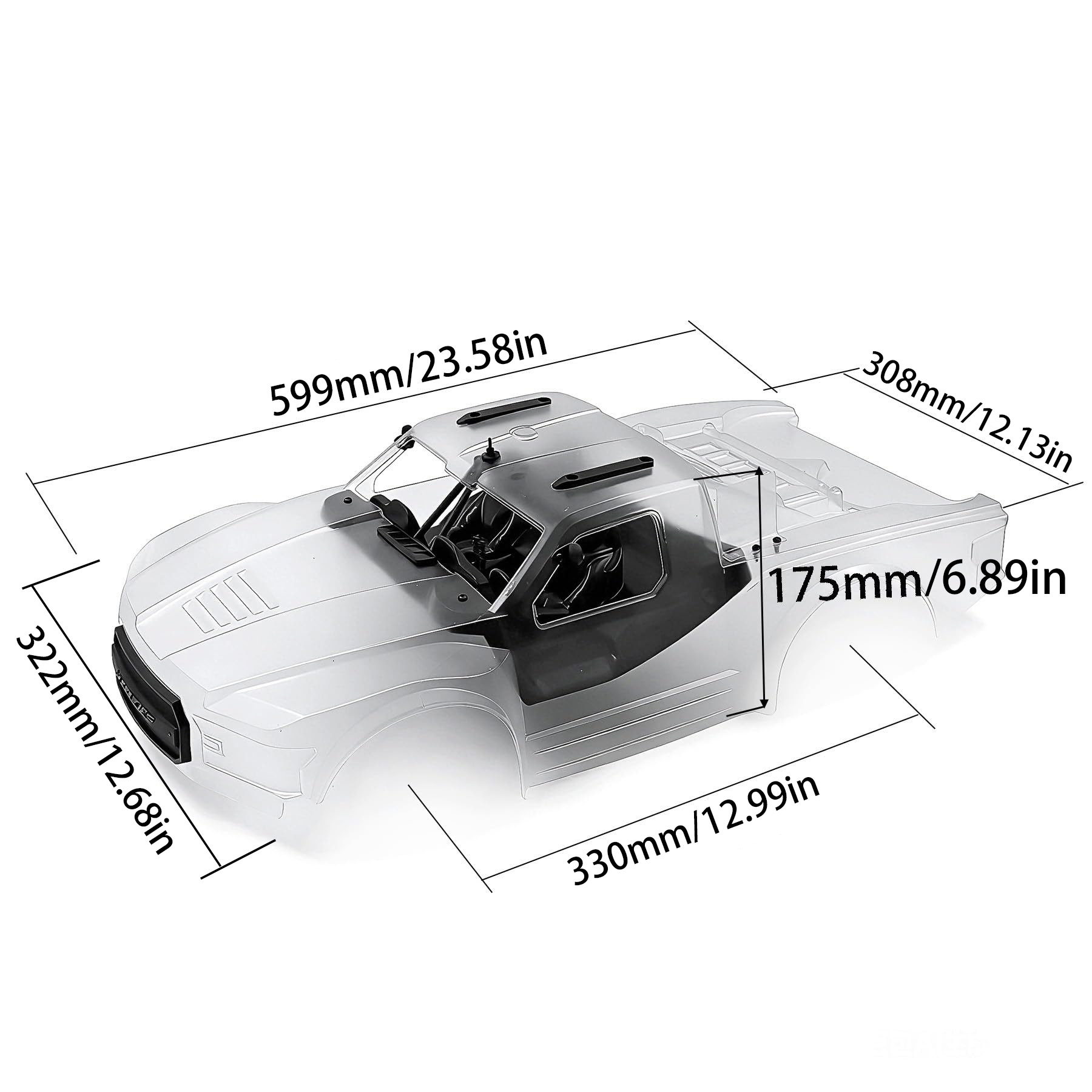 1:10 쇼트 코스 트럭 PC 바디 쉘 키트 330mm - Pc Chassis 리뷰 및 가격